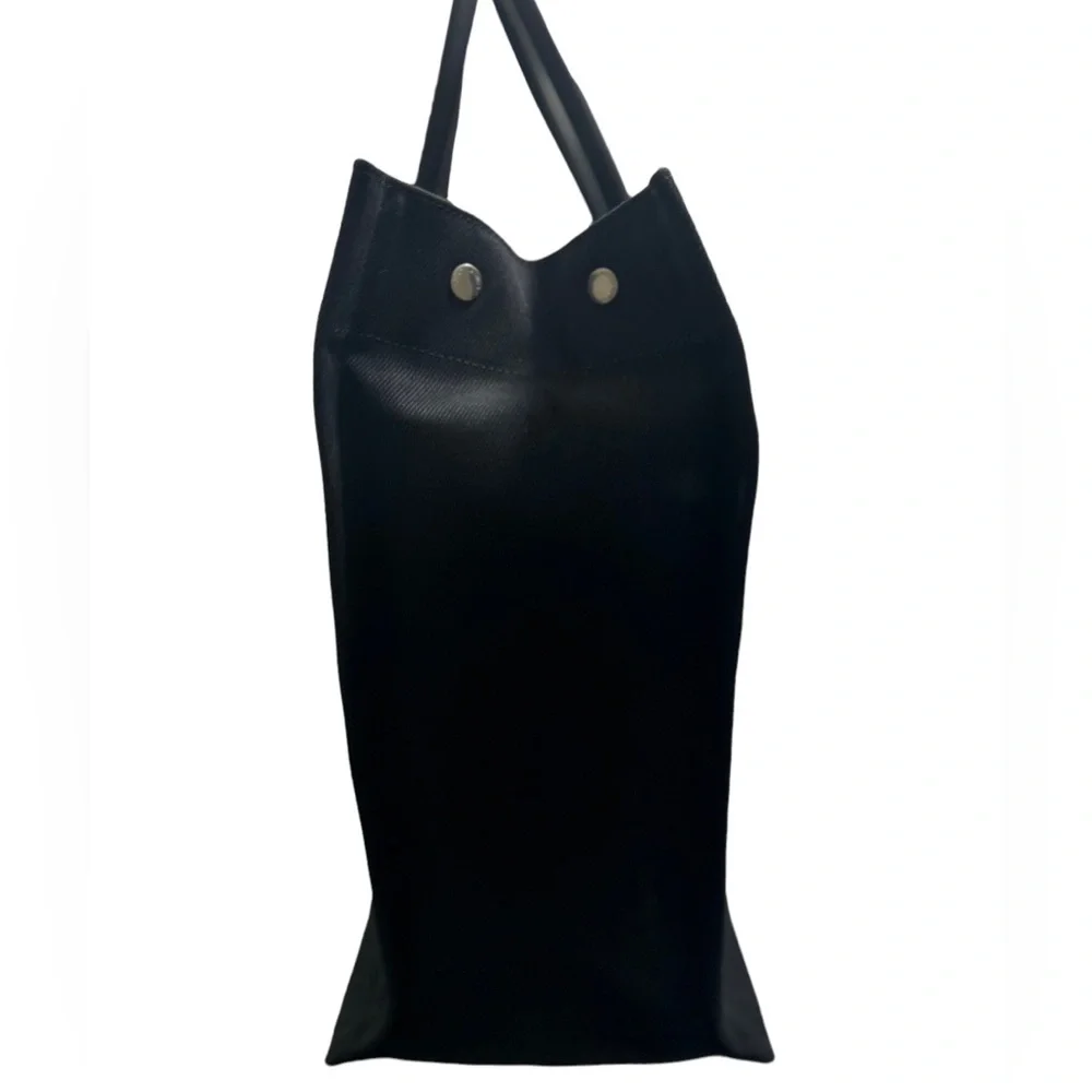 SAINT LAURENT RIVE GAUCHE LARGE BLACK CANVAS TOTE - Picture 7 of 16